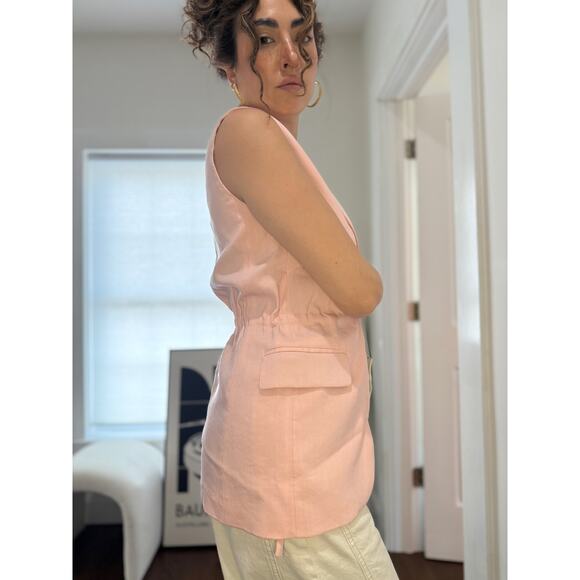 COS Slim Linen Waistcoat — Apricot (US 2) NWT - Picture 4 of 7